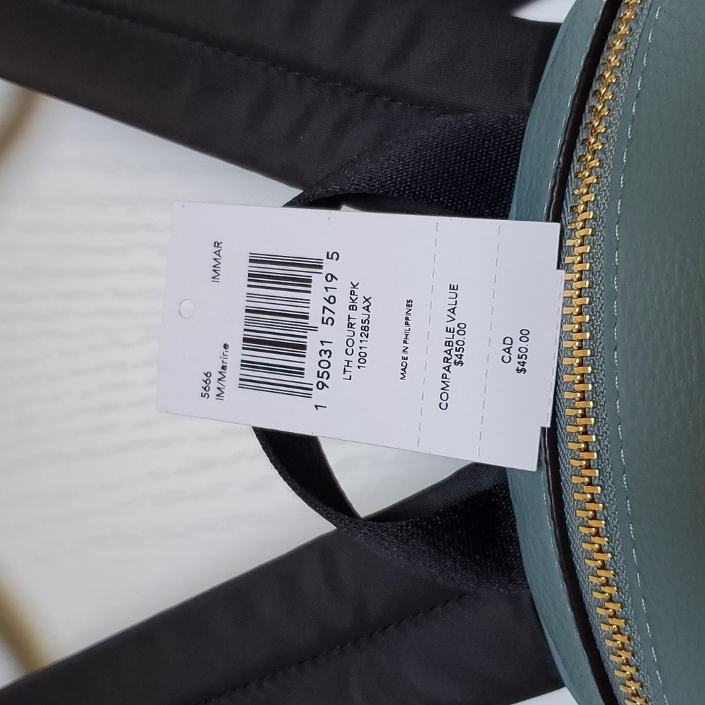 Coach Court Leather Marine Color Backpack - Picture 5 of 5
